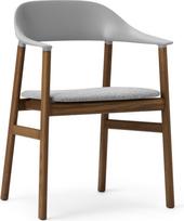 Normann Copenhagen Kėdė Herit tamsus ąžuolas minkšta sėdimoji dalis su porankiais pilkos spalvos