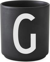 Design Letters Puodelis AJ raidė G porcelianinis juodos spalvos