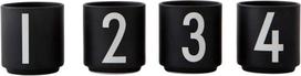 Design Letters Espresso puodeliai AJ juodos spalvos 4 vnt.