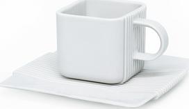 Ćmielów Design Studio Puodelis System su lėkštute baltos spalvos