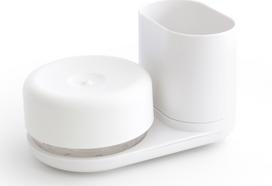 Bosign Šepečių laikiklis su ploviklio dozatoriumi Caddy Compact Do-Dish baltos spalvos