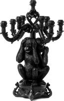 Seletti Žvakidė Burlesque 3 Monkeys juodos spalvos didelio dydžio