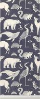 Ferm Living Tapetai Katie Scott Animals mėlynos spalvos