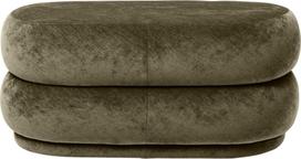 Ferm Living Pufas Oval Faded Velvet žalios spalvos