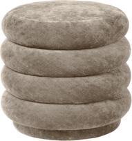 Ferm Living Pufas Round Velvet bežinės spalvos