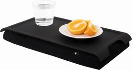 Bosign Padėklas Mini Laptray plastikiniu su neslidžia danga su juoda pagalve juodos spalvos