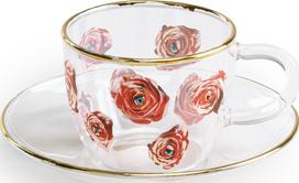 Seletti Puodelis Toiletpaper Roses su lėkštute