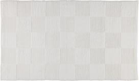 Cawo Vonios kilimėlis Cawo su šachmatų lentos dizainu austas rankomis baltos spalvos 60 x 100 cm
