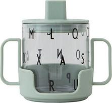 Design Letters Vaikiškas puodelis Grow pagamintas iš melamino ir stiklo žalios spalvos 3 komp.