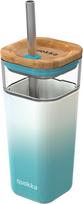Quokka Puodelis Quokka Liquid Cube Teal Gradient stiklinis su šiaudeliu 540 ml