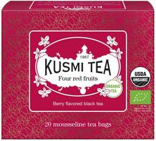 Kusmi Juodoji arbata Four Red Fruits muslino maišeliuose 20 vnt.