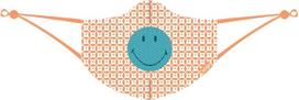 LOQI Apsauginė kaukė LOQI Artist Smiley su geometriniu raštu raudonos spalvos