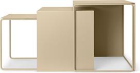 Ferm Living Kavos staliukai Cluster smėlio spalvos 3 vnt.