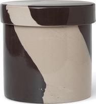 Ferm Living Daiktų laikymo dėžė Inlay akmens masės su dangteliu 14 cm