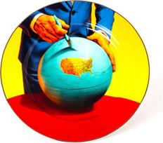 Seletti Lėkštė Seletti Wears Toiletpaper Globe su auksiniu kraštu