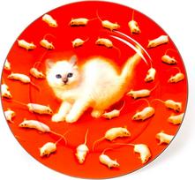 Seletti Lėkštė Seletti Wears Toiletpaper Kitten su auksiniu kraštu