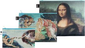 LOQI Kosmetinės Museum Michelangelo, Botticelli, da Vinci prekė perdirbta 3 vnt.