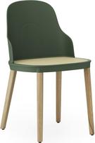 Normann Copenhagen Kėdė Allez PP su pinta sėdyne su ąžuolinėmis kojomis žalios spalvos