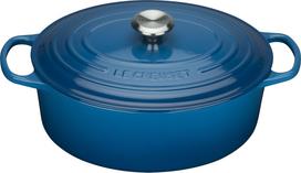 Le Creuset Kepimo indas Signature ovalios formos Marselio mėlyna 31 cm