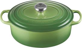 Le Creuset Kepimo indas Signature ovalios formos žalios bambuko spalvos 31 cm