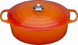Le Creuset Kepimo indas Signature ovalios formos liepsnojančios oranžinės spalvos 33 cm