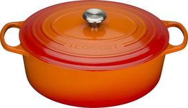 Le Creuset Kepimo indas Signature ovalios formos liepsnojančios oranžinės spalvos 35 cm