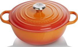 Le Creuset Puodas La Marmite Signature liepsnojančios oranžinės spalvos 26 cm