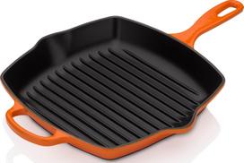 Le Creuset Grilio keptuvė Signature kvadratinės formos liepsnojančios oranžinės spalvos 26 cm