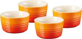 Le Creuset Kepimo ir serviravimo formos Le Creuset liepsnojančios oranžinės spalvos 8 cm 4 vnt.