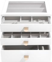 Stackers Papuošalų dėžutė Stackers Pebble su 3 stalčiais baltos spalvos classic
