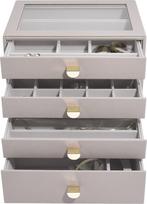 Stackers Papuošalų dėžutė Stackers su 4 stalčiais taupe spalvos classic