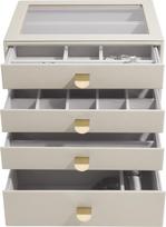 Stackers Papuošalų dėžutė Stackers Pebble su 4 stalčiais šviesios bežinės spalvos classic