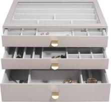 Stackers Papuošalų dėžutė Stackers su 3 stalčiais taupe spalvos supersize