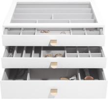 Stackers Papuošalų dėžutė Stackers Pebble su 3 stalčiais baltos spalvos supersize