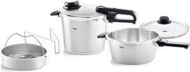 Fissler Greitpuodis Vitavit Premium su papildoma keptuve, perforuotu įdėklu ir stikliniu dangčiu 6 l