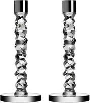 Orrefors Žvakidės klasikinėms žvakėms Carat sidabro spalvos 24,2 cm 2 vnt.