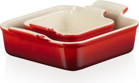 Le Creuset Kepimo formos Le Creuset kvadratinės formos vyšnių spalvos 13 + 20 cm 2 vnt.