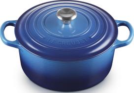 Le Creuset Kepimo indas Signature sodrios mėlynos spalvos 22 cm