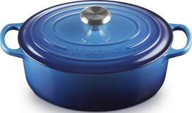 Le Creuset Kepimo indas Signature ovalios formos sodrios mėlynos spalvos 27 cm