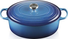 Le Creuset Kepimo indas Signature ovalios formos sodrios mėlynos spalvos 31 cm
