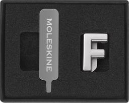 Moleskine Prisegamas ženkliukas užrašų knygutei Moleskine raidė F sidabro spalvos