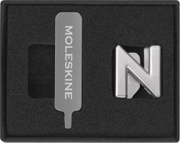 Moleskine Prisegamas ženkliukas užrašų knygutei Moleskine raidė N sidabro spalvos
