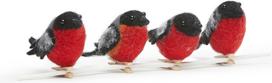 Born in Sweden Dekoras Birds Bullfinch su spaustuku raudonos spalvos 4 vnt.