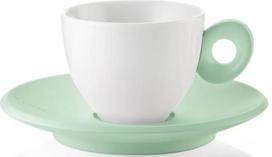 Guzzini Espresso puodeliai Everyday su lėkštute žalios spalvos 4 vnt.