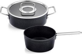 Fissler Puodas Adamant su stikliniu dangčiu ir prikaistuviu 2 komp.