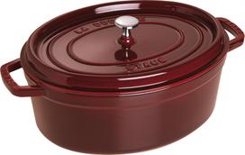 Staub Puodas La Cocotte ovalo formos iš ketaus tamsiai raudonos spalvos 2,35 l