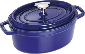 Staub Puodas La Cocotte ovalo formos iš ketaus mėlynos spalvos 2,35 l