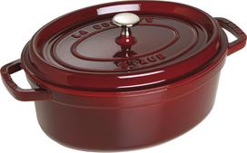 Staub Puodas La Cocotte ovalo formos iš ketaus tamsiai raudonos spalvos 3,2 l