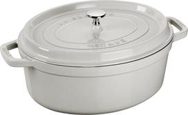 Staub Puodas La Cocotte ovalo formos iš ketaus baltojo triufelio spalva 6,7 l