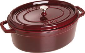 Staub Puodas La Cocotte ovalo formos iš ketaus tamsiai raudonos spalvos 6,7 l
